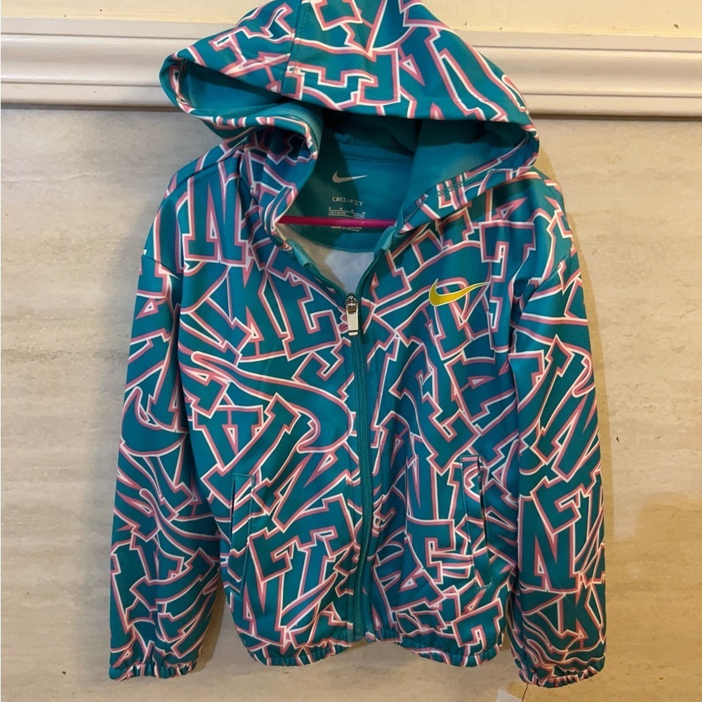 Nike Aqua Teal Dri-FIT Full-Zip Jacket Hooded Jacket
